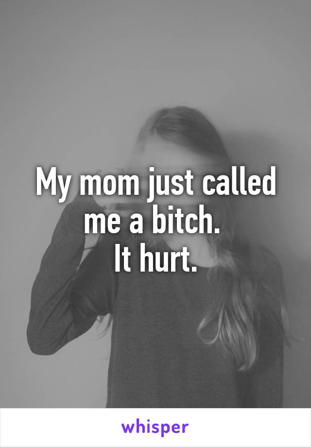 My mom just called me a bitch. 
It hurt.