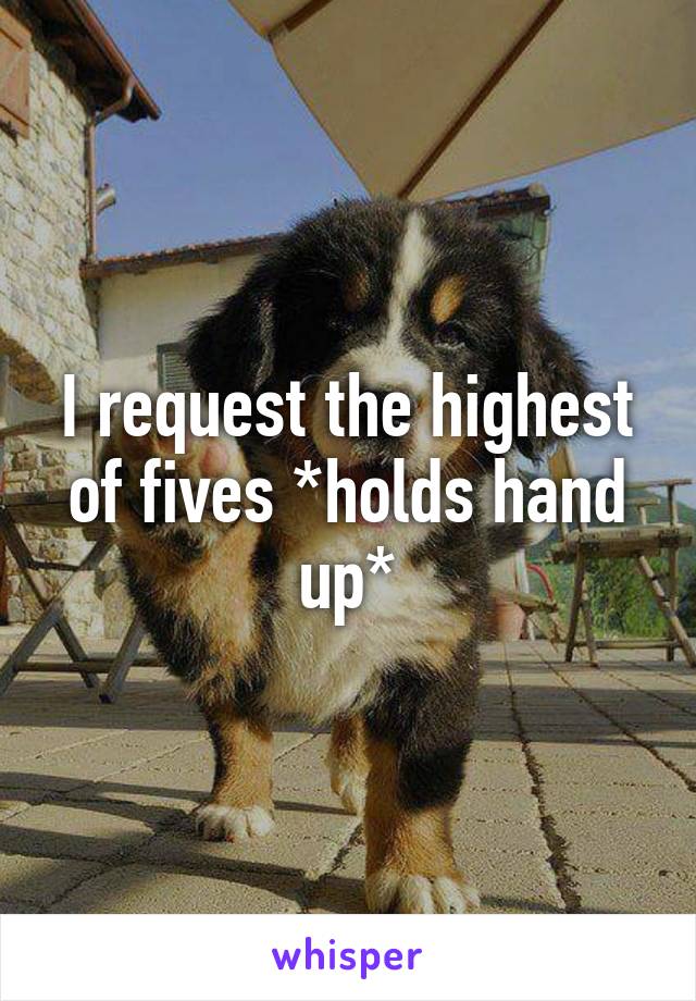 I request the highest of fives *holds hand up*