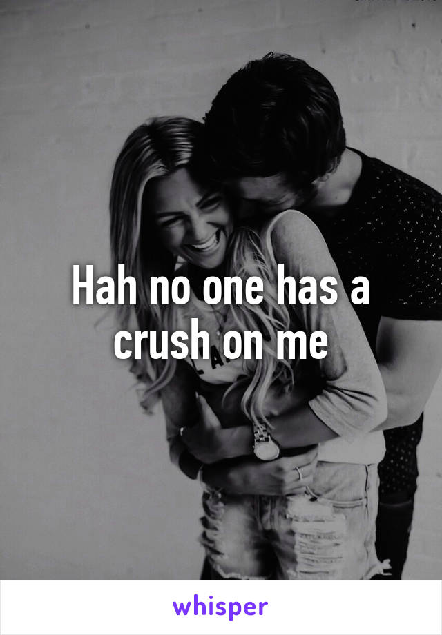 Hah no one has a crush on me