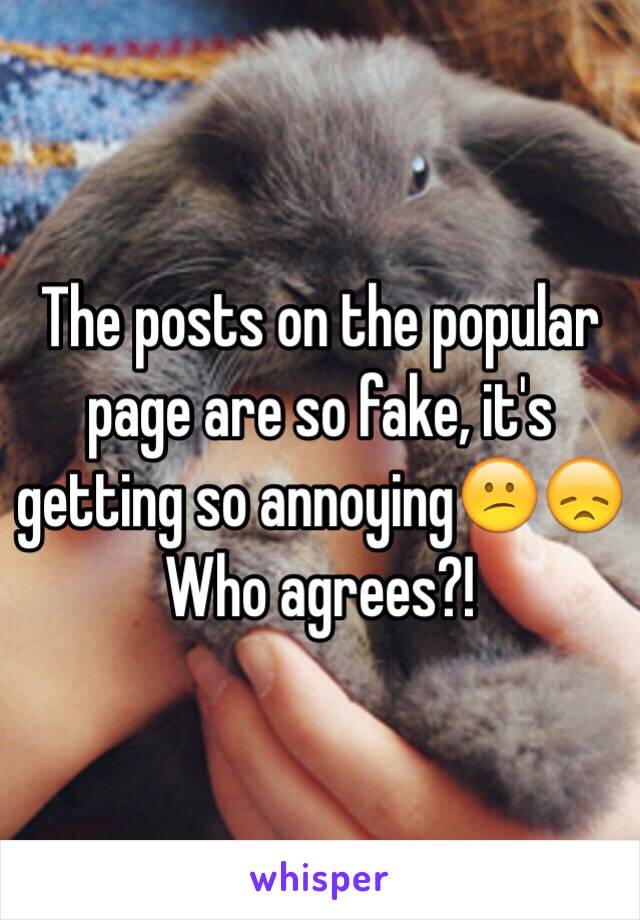 The posts on the popular page are so fake, it's getting so annoying😕😞
Who agrees?!