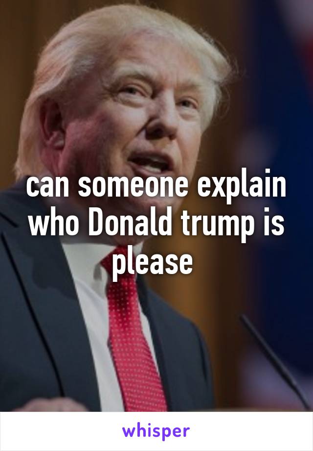 can someone explain who Donald trump is please 