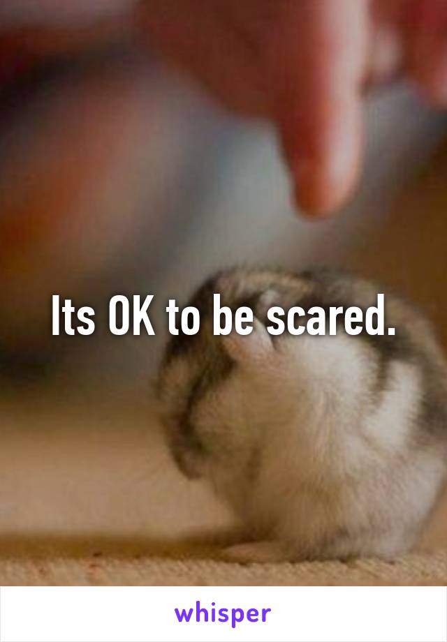 Its OK to be scared.