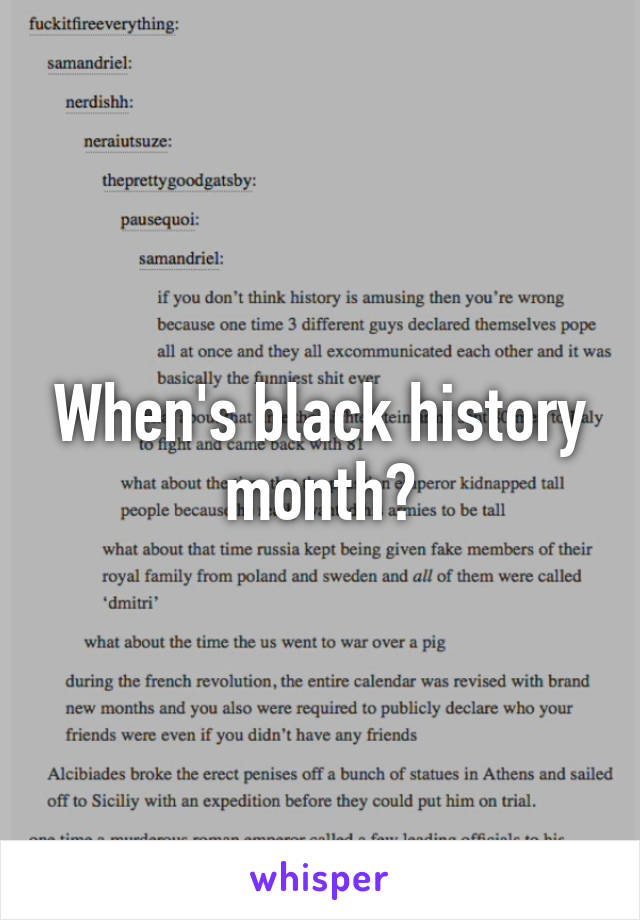 When's black history month?