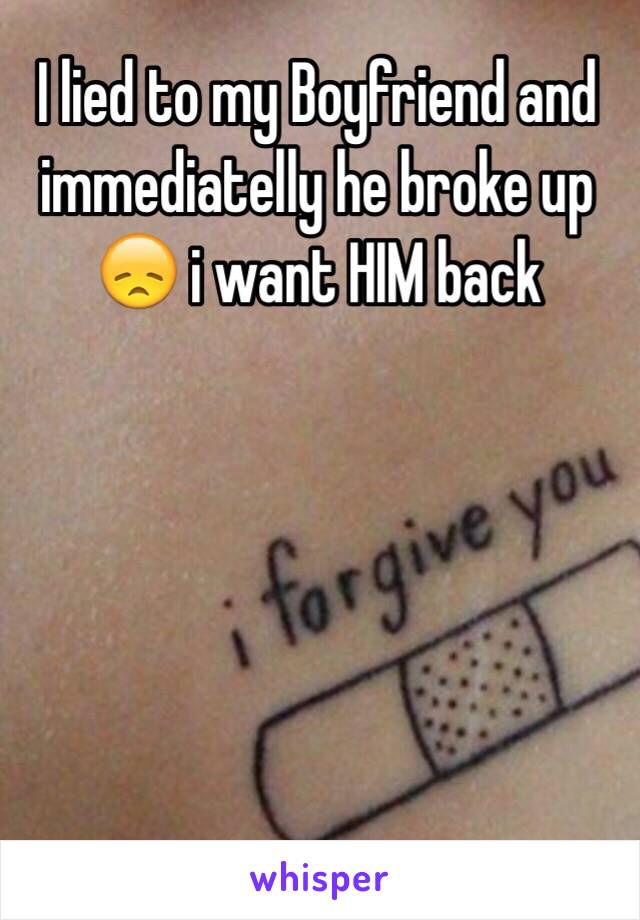 I lied to my Boyfriend and immediatelly he broke up 😞 i want HIM back