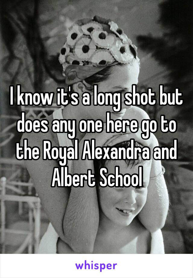 I know it's a long shot but does any one here go to the Royal Alexandra and Albert School
