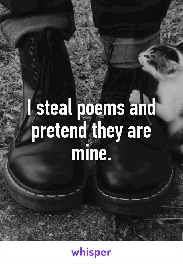 I steal poems and pretend they are mine.