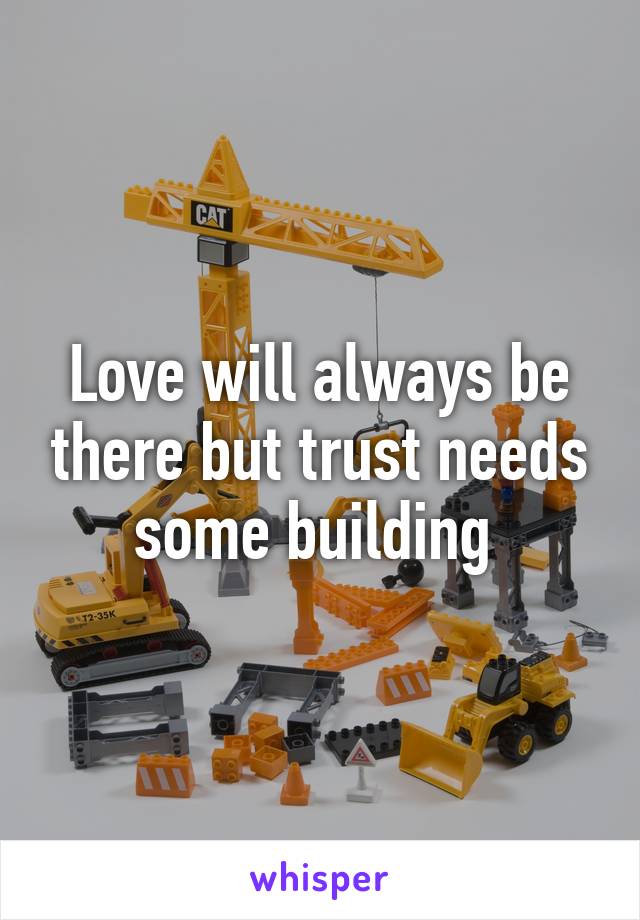 Love will always be there but trust needs some building 