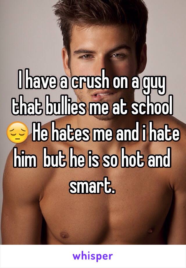 I have a crush on a guy that bullies me at school 😔 He hates me and i hate him  but he is so hot and smart.