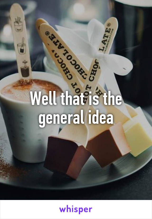 Well that is the general idea