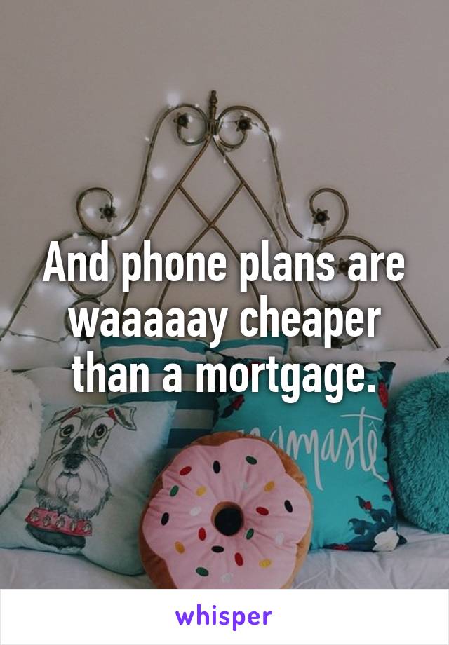 And phone plans are waaaaay cheaper than a mortgage.