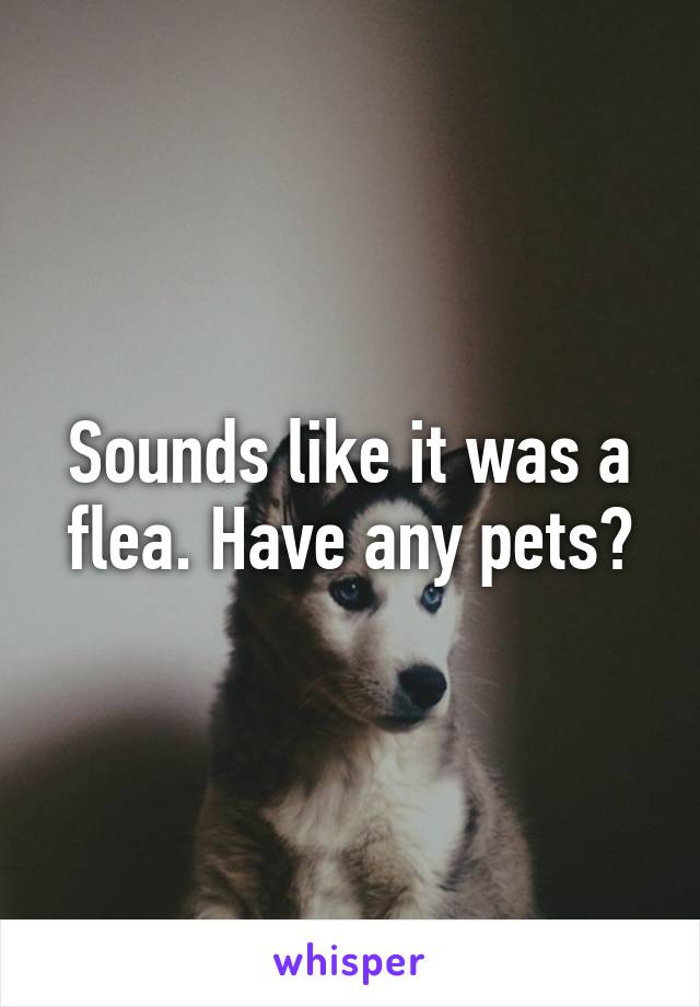 Sounds like it was a flea. Have any pets?