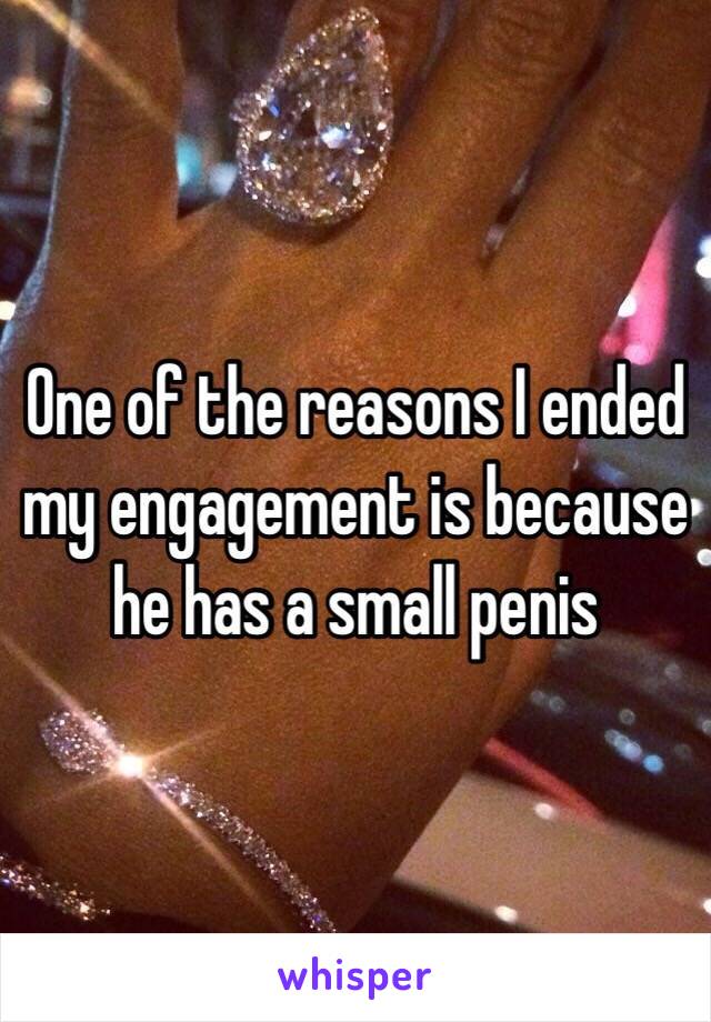 One of the reasons I ended my engagement is because he has a small penis