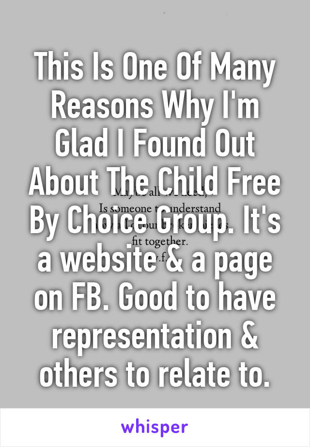 This Is One Of Many Reasons Why I'm Glad I Found Out About The Child Free By Choice Group. It's a website & a page on FB. Good to have representation & others to relate to.