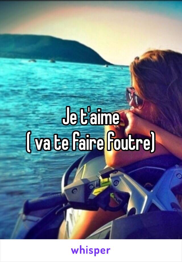 Je t'aime 
( va te faire foutre)