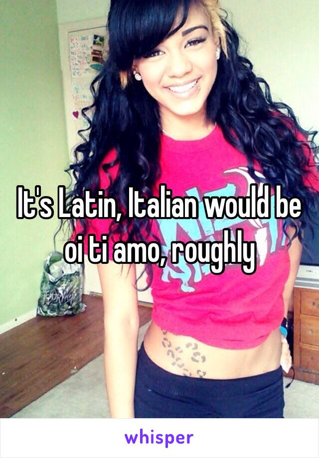 It's Latin, Italian would be oi ti amo, roughly 