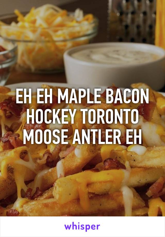 EH EH MAPLE BACON HOCKEY TORONTO MOOSE ANTLER EH