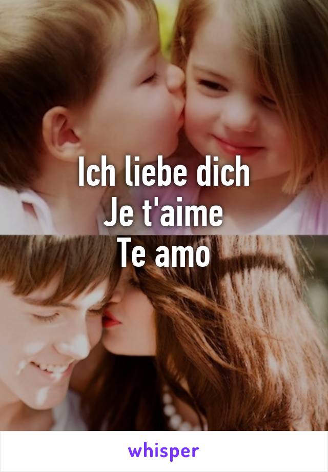 Ich liebe dich
Je t'aime
Te amo
