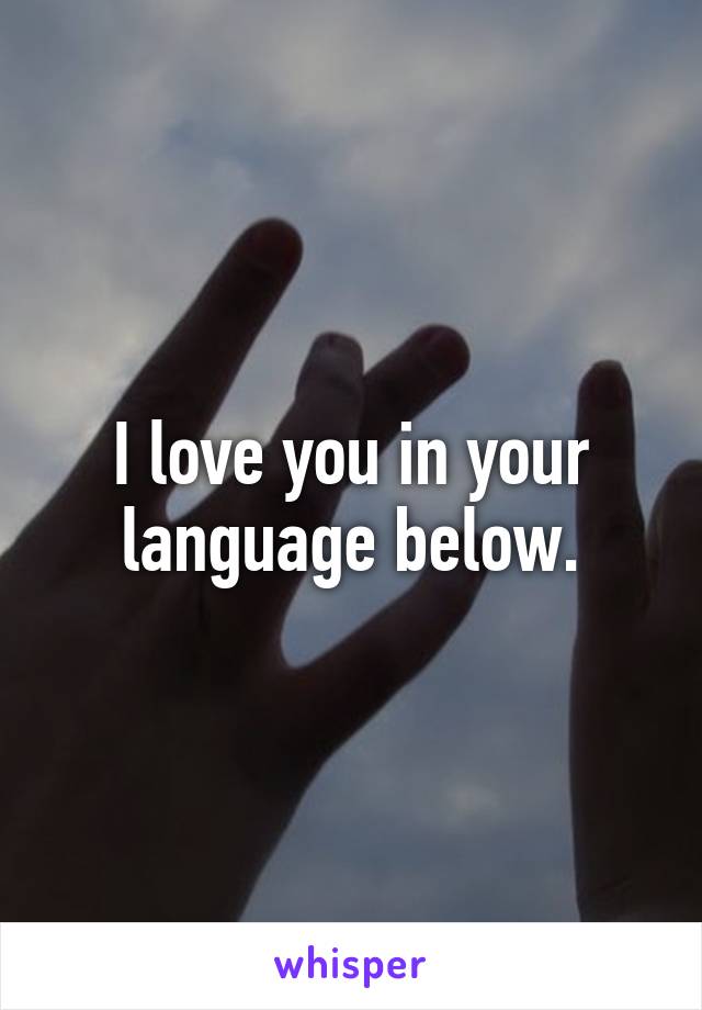 I love you in your language below.