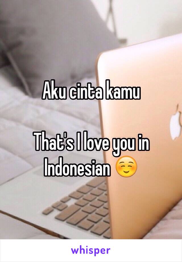 Aku cinta kamu

That's I love you in Indonesian ☺️