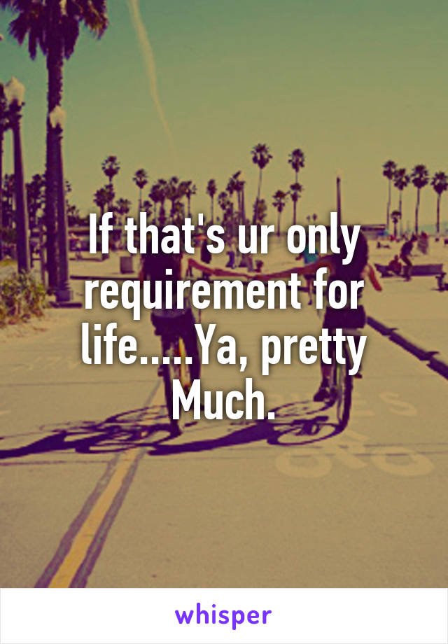 If that's ur only requirement for life.....Ya, pretty Much.