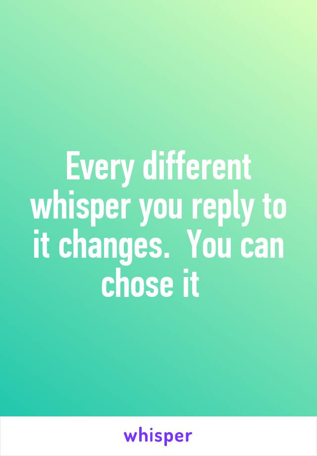 Every different whisper you reply to it changes.  You can chose it  