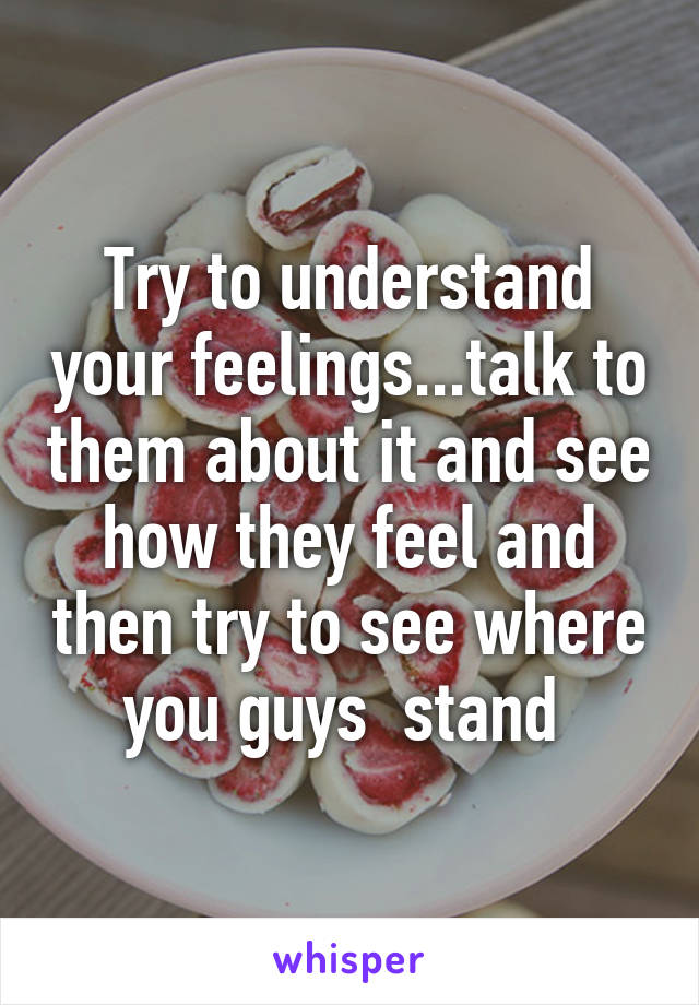 Try to understand your feelings...talk to them about it and see how they feel and then try to see where you guys  stand 