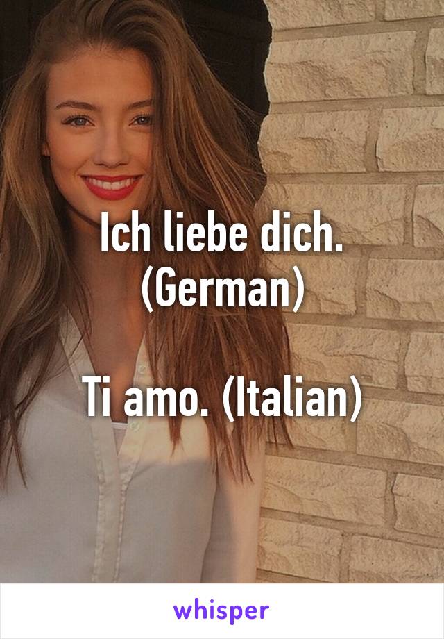 Ich liebe dich. (German)

Ti amo. (Italian)