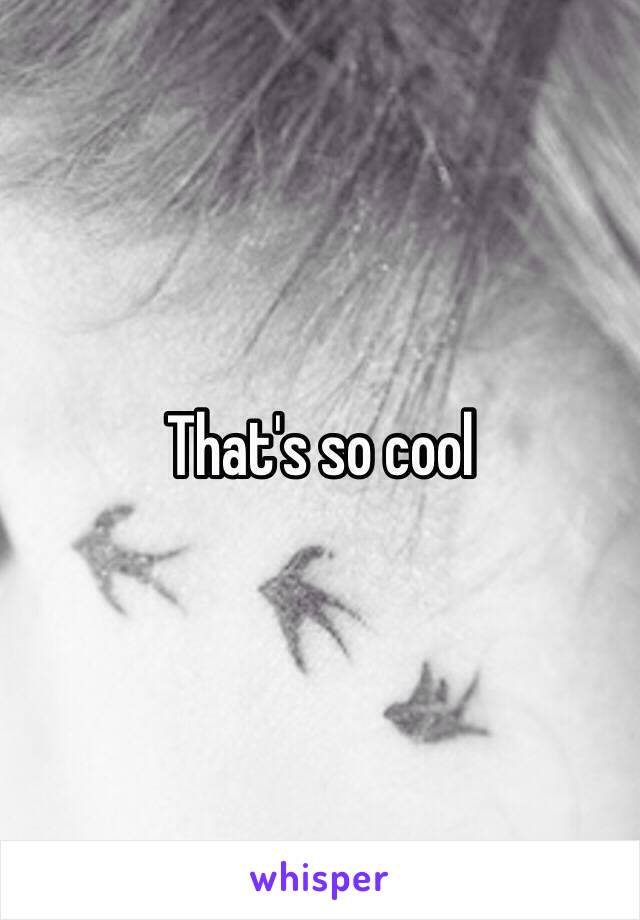 That's so cool