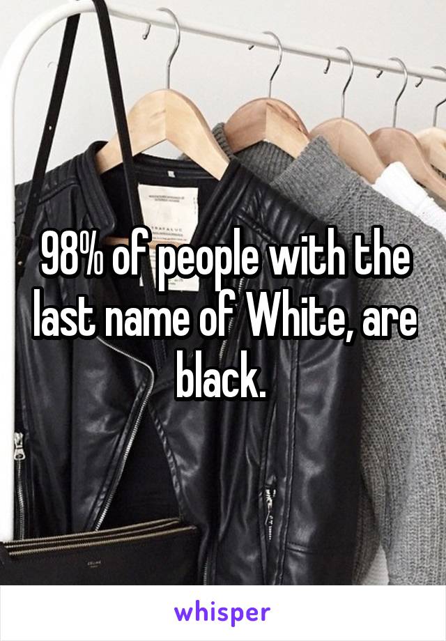 98% of people with the last name of White, are black. 