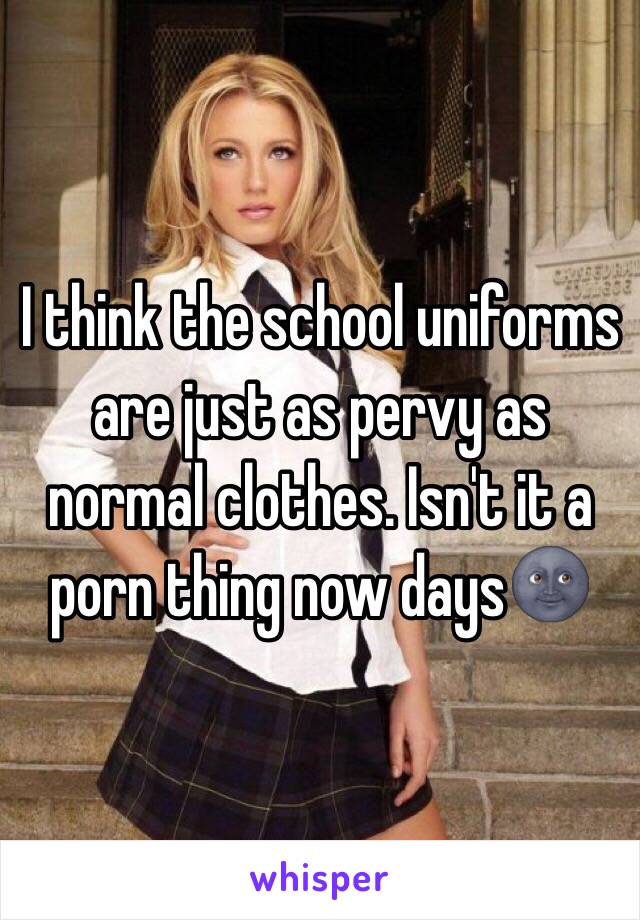 I think the school uniforms are just as pervy as normal clothes. Isn't it a porn thing now days🌚