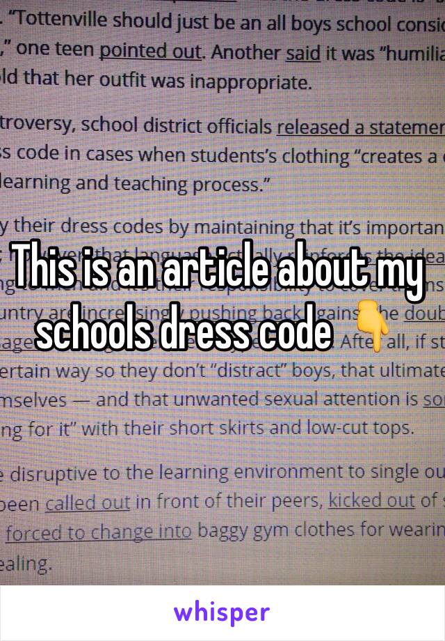 This is an article about my schools dress code 👇