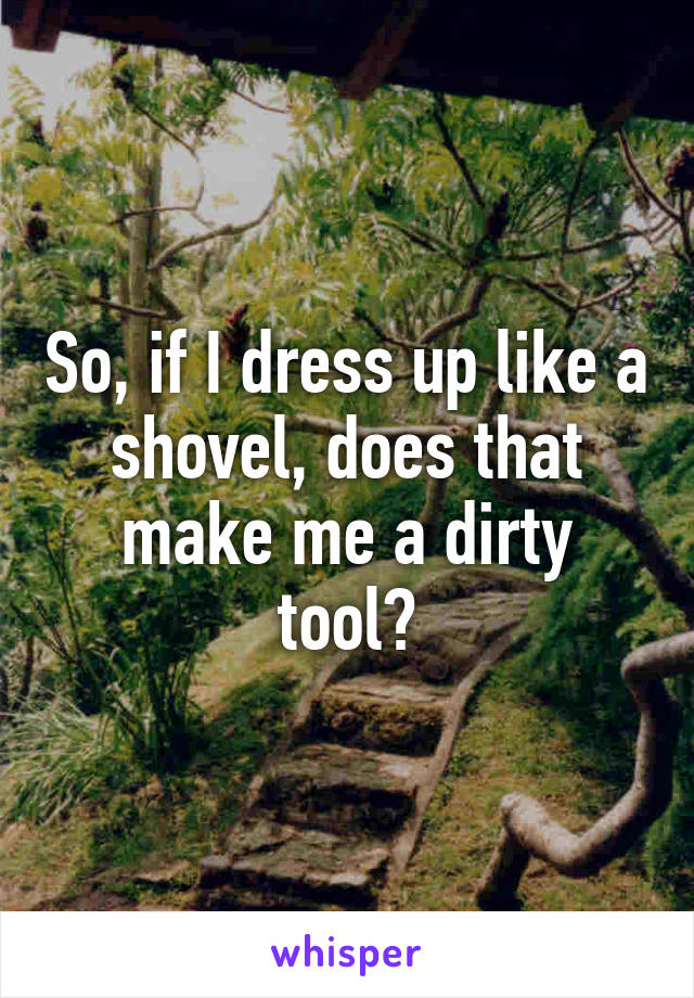 So, if I dress up like a shovel, does that make me a dirty tool?