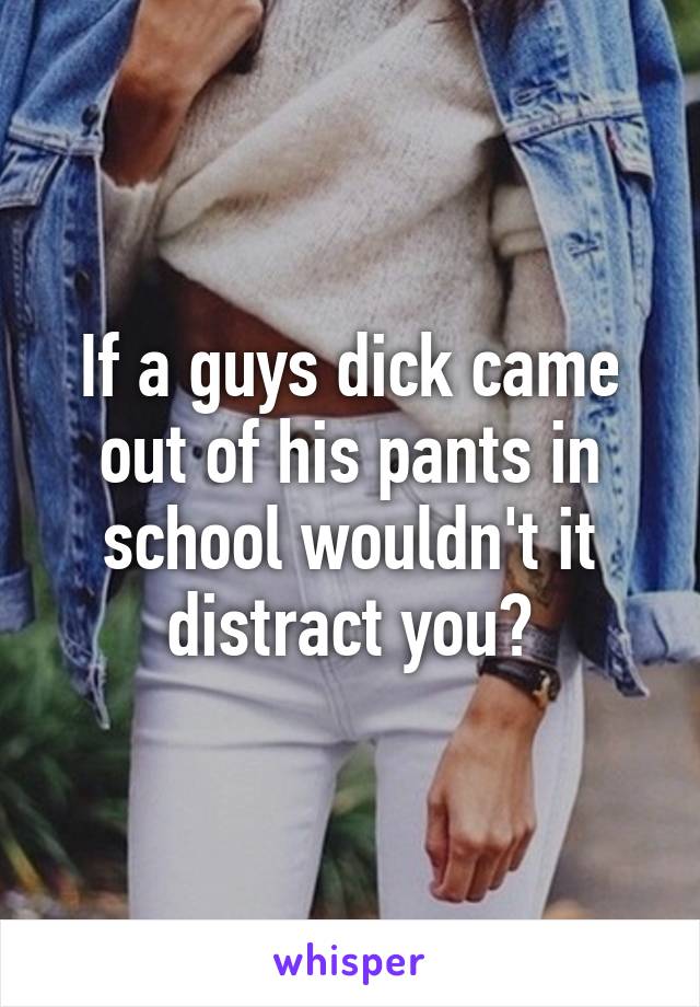 If a guys dick came out of his pants in school wouldn't it distract you?