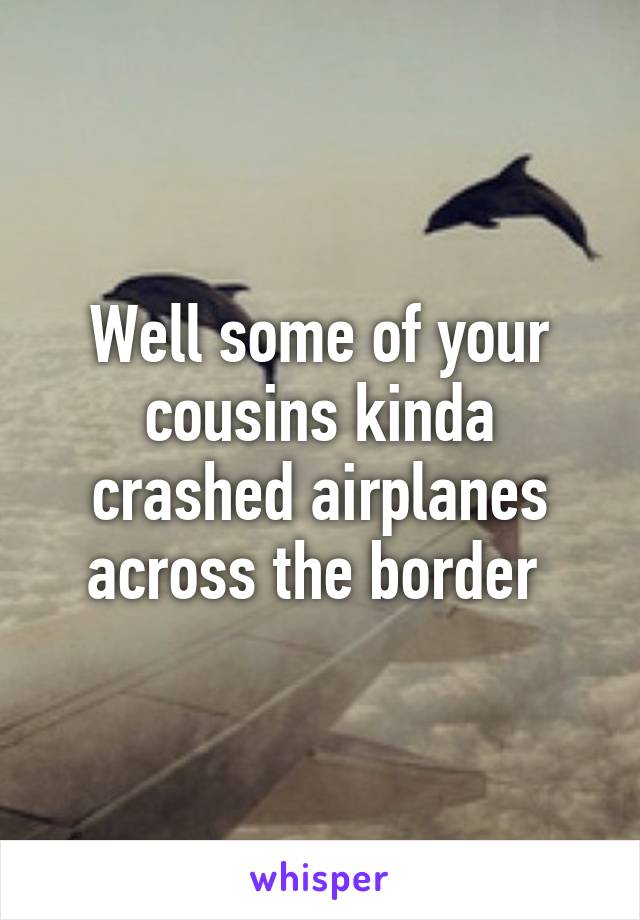 Well some of your cousins kinda crashed airplanes across the border 