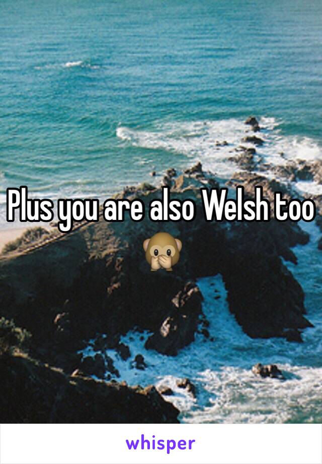 Plus you are also Welsh too 🙊