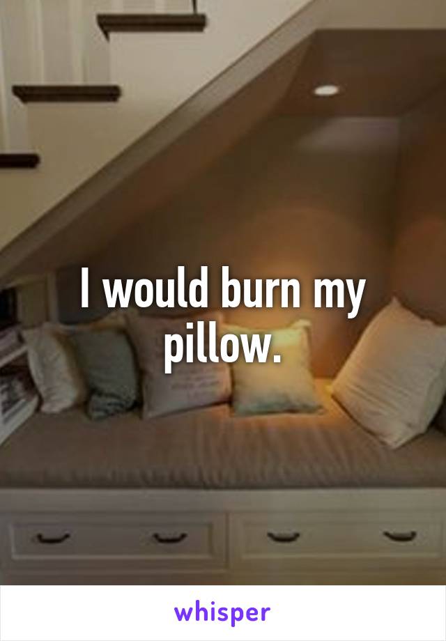I would burn my pillow.