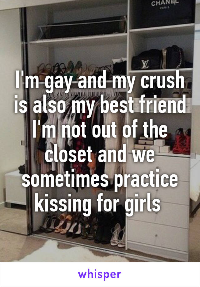 I'm gay and my crush is also my best friend I'm not out of the closet and we sometimes practice kissing for girls 