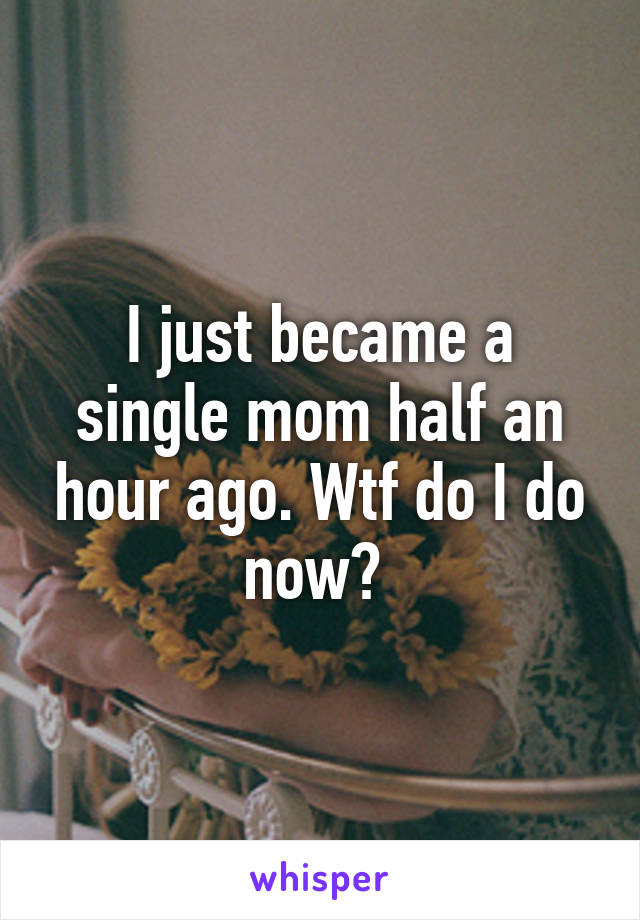 I just became a single mom half an hour ago. Wtf do I do now? 