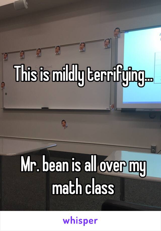 This is mildly terrifying...



Mr. bean is all over my math class