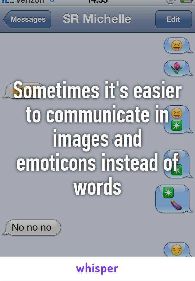 Sometimes it's easier to communicate in images and emoticons instead of words