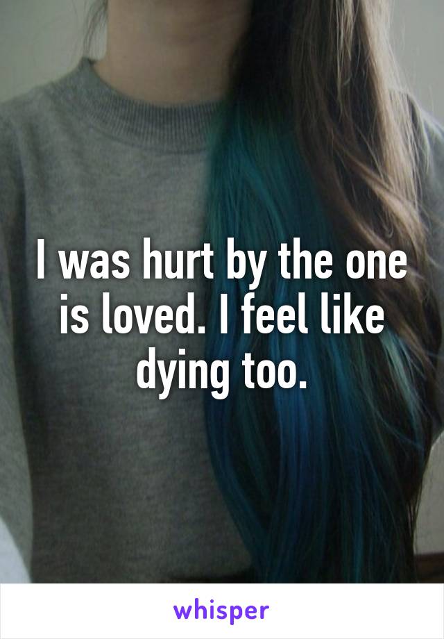 I was hurt by the one is loved. I feel like dying too.