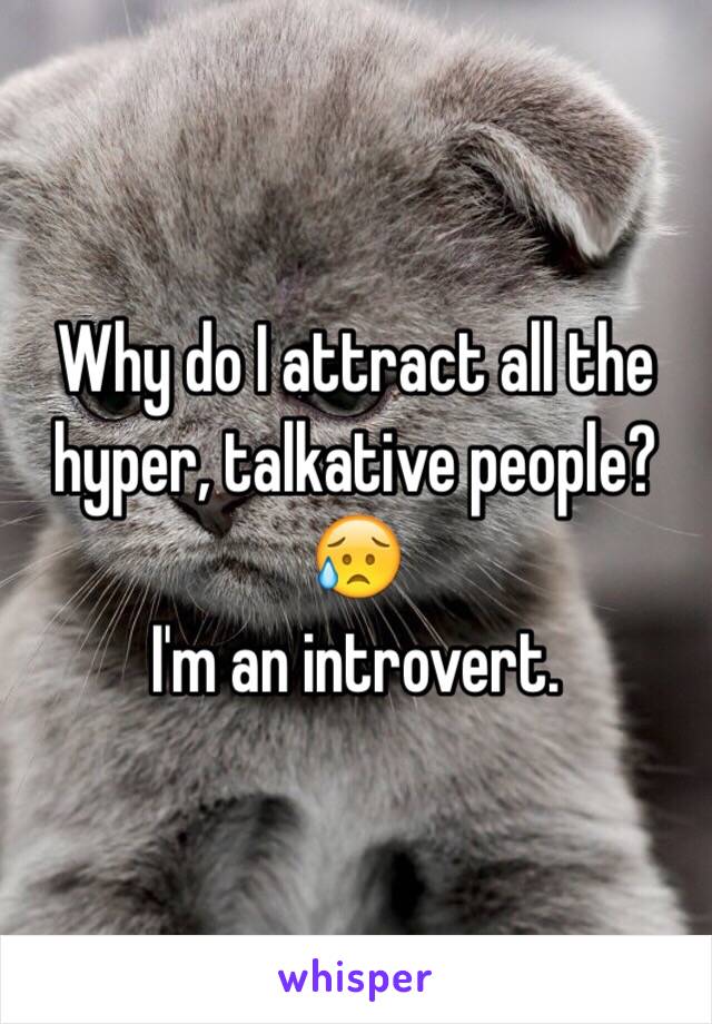 Why do I attract all the hyper, talkative people? 😥
I'm an introvert.