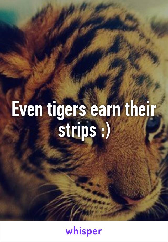 Even tigers earn their strips :)