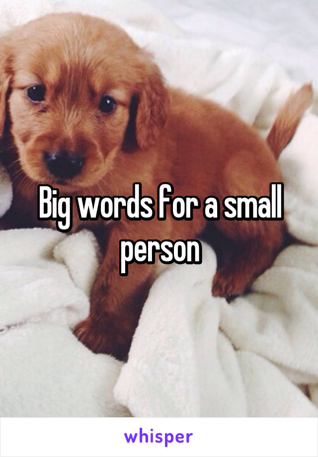 Big words for a small person