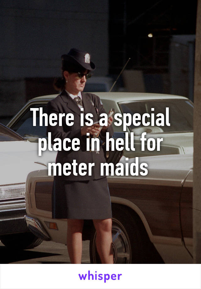 There is a special place in hell for meter maids 