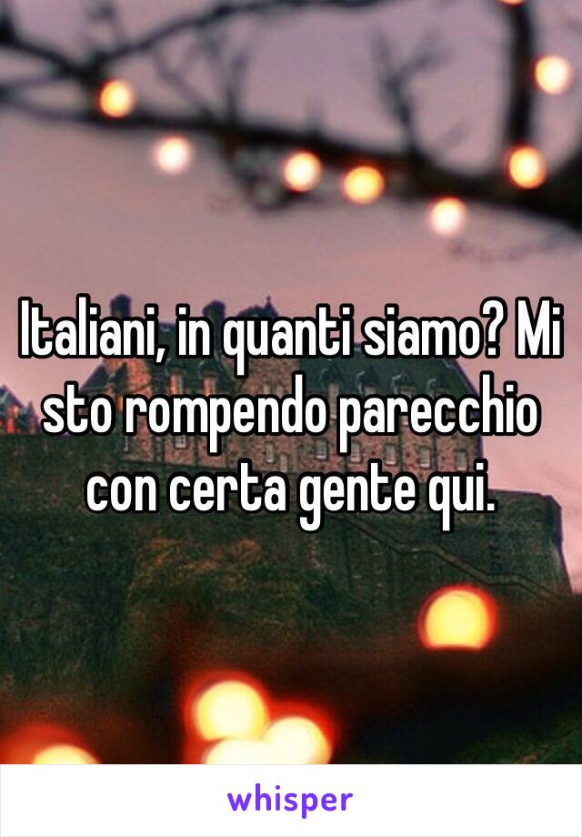 Italiani, in quanti siamo? Mi sto rompendo parecchio con certa gente qui.