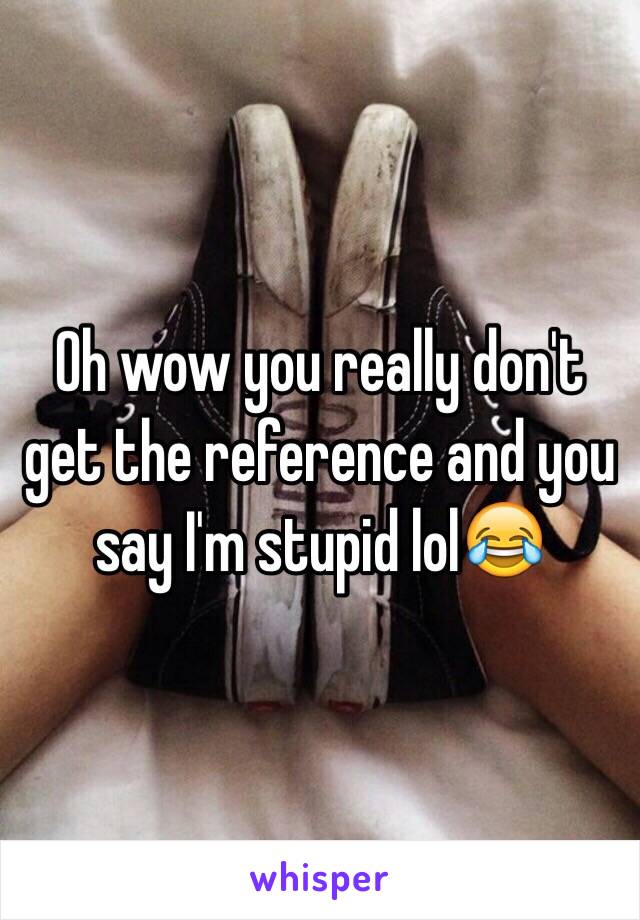 Oh wow you really don't get the reference and you say I'm stupid lol😂