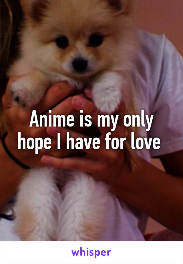 Anime is my only hope I have for love 