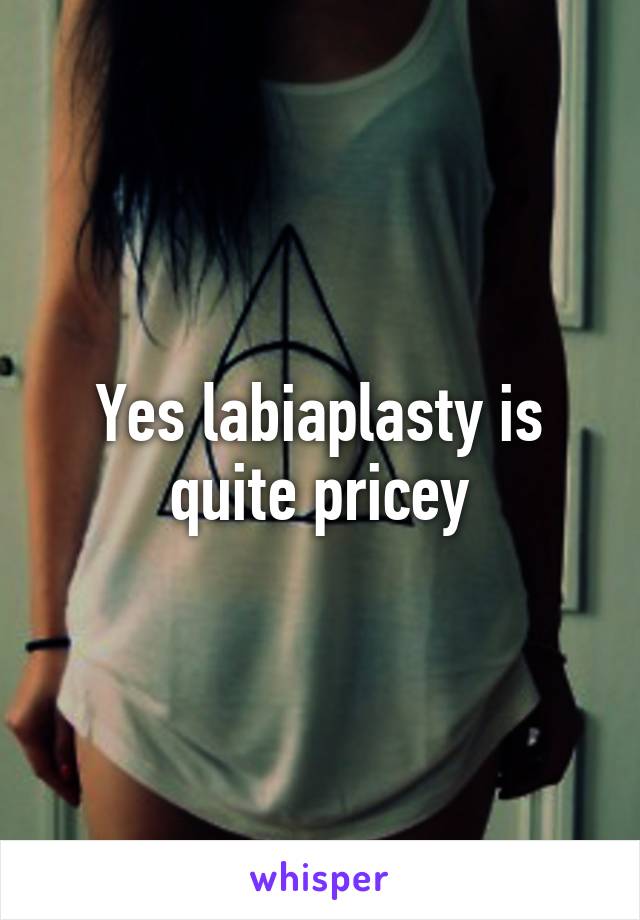 Yes labiaplasty is quite pricey