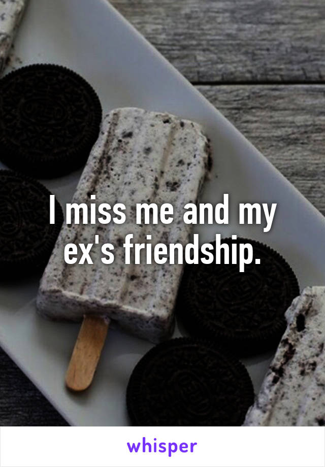 I miss me and my ex's friendship.